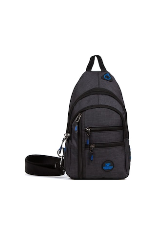 Newish Polo Keten Kumaş Usb Kulaklık Çıkışlı Fermuarlı Göğüs Ve Omuz Çantası New122 - Siyah - Sarı