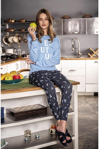 Jiber Kadın Bisiklet Yaka Kışlık Pijama Takımı 10088 - 1 Adet 001