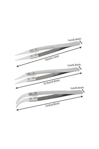 Aubyhe 6 Parça Seri: Manyetik Dayanıklı, İletken Olmayan, Ucu Sivri Ve Kıvrık Hassas Seramik镊组
