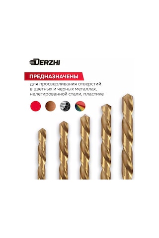 Derzhı 19 Parçalı Metal Matkap Ucu Seti Tın Hss 1-10 Mm 196493253