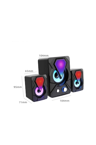 E-1306 Telefon Bilgisayar Tablet RGB Stereo Usb Subwoofer Hoparlör