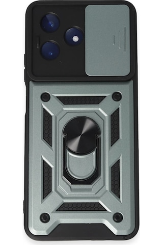 Newface Realme C53 Kılıf Pars Lens Yüzüklü Silikon Glblseme - 56 - Yeşil