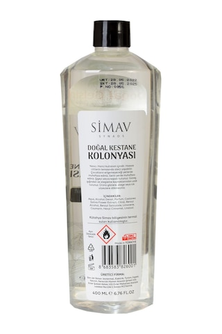 Simav Synaus Kestane Özlü ve Termal Sulu Kolonya 400 ML