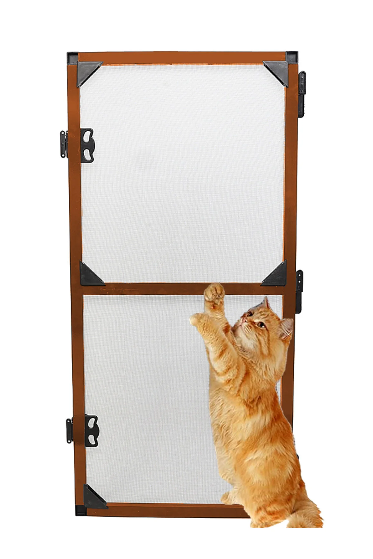 Menteşeli Yırtılmaz Kapı Kedi Sinekliği Pet Tül Kahverengi 90x210 Cm. Özel Ölçü Verebilirsiniz. En 90'a Kadar Boy 210'a Kadar