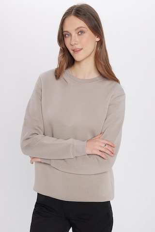 Tudors Unisex Relax Fit Rahat Kesim Pamuklu 3 İplik İçi Polarlı Basic Gri Bisiklet Yaka Sweatshirt-23343 Gri
