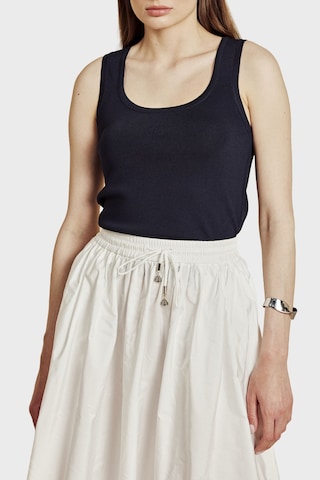 Brooks Brothers Önü Palmiye Desenli Rayon Triko Atlet Bayan Atlet Bbss26fkt002137 Lacivert