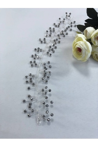 FdayAksesuar Kadın Gümüş Rengi Kristalli Saç Ve Türban Aksesuarı FRDY31283