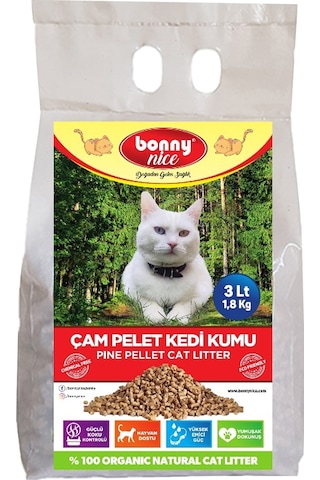 Bonny Nice Doğal Pellet Çam Peleti Kalın Kedi Kumu 2 x 3 L