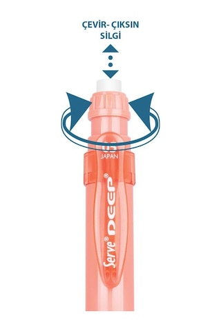 Serve Deep Mekanik Uçlu Kalem Toprak Tonları 0.5 Mm Mercan