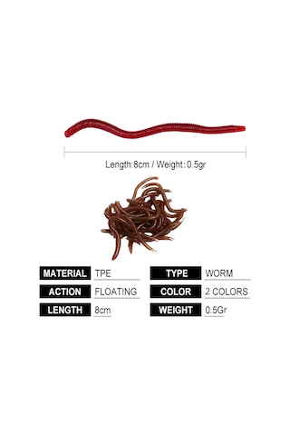 MSO Olta Balıkçılık 6 CM 4 MM Cezbedici Kokulu Solucan Yapay Yem