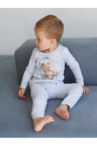 Mami-kids Uzun Kollu Yenidoğan Bebek Pijaması 100023471 Gri