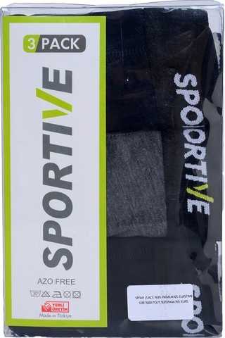 Sportive Spt Erkek Gri Günlük Stil 3'lü Boxer 24kbxr01-rnk 1658363 Gri