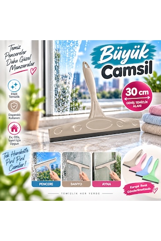 Profesyonel Büyük Cam Temizleyici 30 Cm - Duşakabin, Ayna Ve Pencere Çekçeği Karışık/Çok Renkli