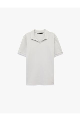 Koton Regular Fit Kısa Kollu Pamuklu Polo Yaka Tişört Gri 6sam10393mk
