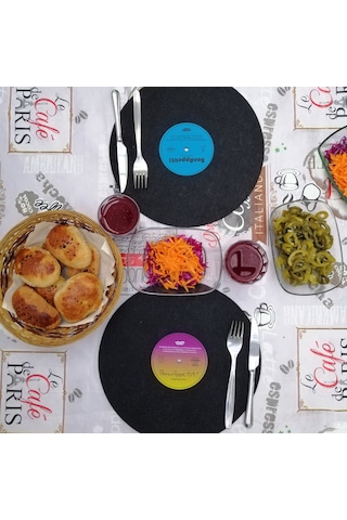 Plak Görünümlü Amerikan Servis 2 Adet Siyah