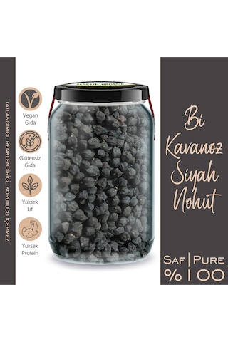 Siyah Nohut + Siyah Fasulye Bi Kavanoz 660 Cc. Cam Kavanozlarda