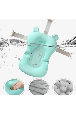 Konesam Yeni Doğan Bebekler İçin Mavi Kuru Havalı Yıkanma Yastığı - 0-12 Ay, Vücuda Uyumlu, Omuz Ve Bel Desteği, Tüm Banyo Kovalarına Uygun