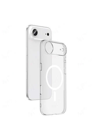 IPhone Uyumlu 17 Air Kılıf M-safe Şarj Özellikli Şeffaf Kamera Çerçeveli Pürüzsüz Kapak