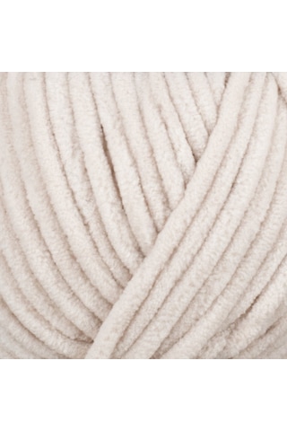 Kadife Yün Fildişi 100gr %100 Polyester Yumuşak Pofuduk Örgü İpi