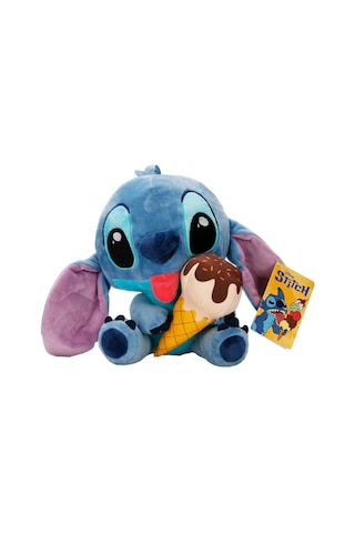 Dondurma Yiyen Stitch Peluş 25 Cm - Sevimli Lilo Ve Stitch Oyuncak Mavi