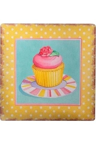 Buğz Decotown Duvar Panosu 40 40 Cup Cake Muffin Motifli Duvar Süsü Diğer