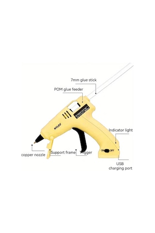 Honeybeeshop Pembe Hafif Kablosuz Sicak Yapistirici Pompasi Usb Sarj Edilebilir 30 Yapistirici Cubugu El Sanatlari Dıy
