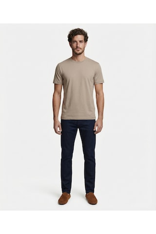 Yargıcı Regular Bisiklet Yaka Kısa Kol T-shirt 26yets9004x 025 Vizon