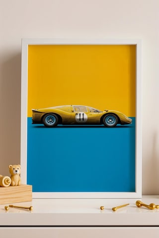 Saturn Ferrari 330 P4 Araba Çerçeveli Tablo Erkek Odası Ve Garaj Dekoru Classic Car Collection