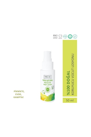 Incıa%100 Doğal Koruyucu Vücut Losyonu Sprey Yenidoğan Bebek Çocuk İçin Limon Okaliptus Vegan 50 Ml