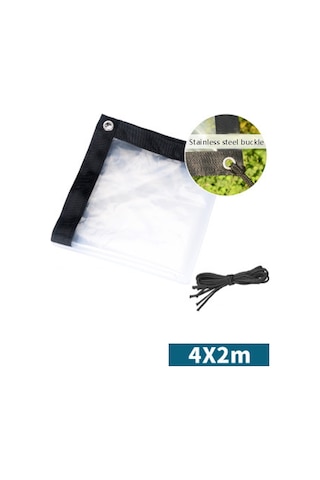 Sones Balkon Pencereleri Şeffaf Yağmur Geçirmez Kumaş Bitkiler Yalıtım Anti-kuş Kalın Ön Cam, Özellikler: 2x4m Film Kulübesi