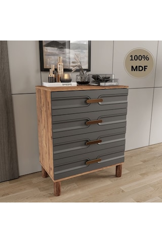 Comiet Zen 4 Çekmeceli Mdf Şifonyer Antrasit