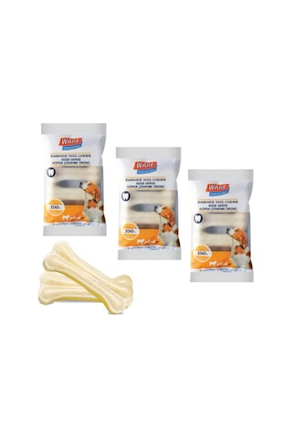 Warf Beyaz Sığır Derisi Köpek Ödül Kemiği 7.5 CM 4'lü 3 x 25 G