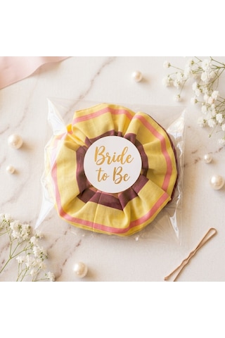 10'lu Bride To Be Bekarlığa Veda Hediyeliği Pamuk Scrunchie Saç Tokası Seti