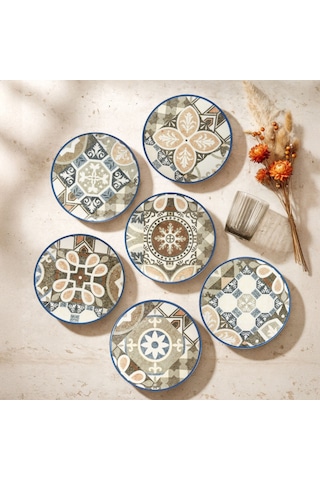 Güral Camelia Harmony Coffee 6 Parça 20 Cm Pasta Takımı 4287 Çok Renkli