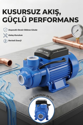 Assur Qb60 35m Basınç Yüksekliği 1 Hp Bakır Sargı Elektrikli Santrifüj Pompa Su Motoru-3153