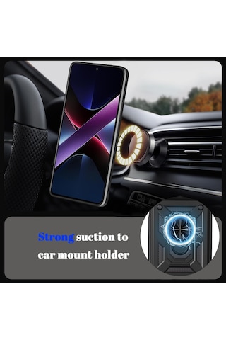Caseonn Oppo Reno 15 Pro 5g Kılıf Sürgülü Kamera Korumalı Yüzüklü Mıknatıslı Tank Kapak Lacivert