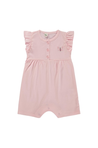 Civil Baby Kelebek Baskılı Kolu Büzgülü 6-18 Ay Tulum - Pembe Açık Pembe