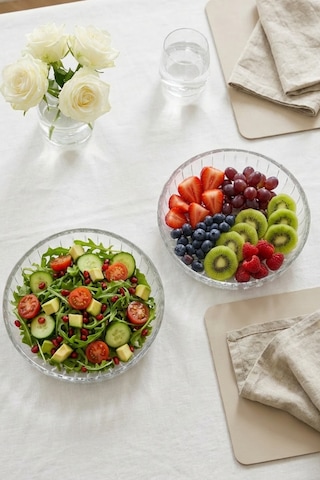 Selen Concept Sieana Model El Yapımı Cam Salata Ve Meyve Kasesi 2'li Set Şeffaf