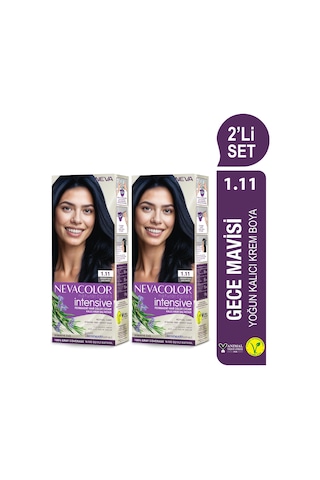 Intensıve 2'li Set 1.11 Gece Mavisi Kalıcı Krem Saç Boyası Seti