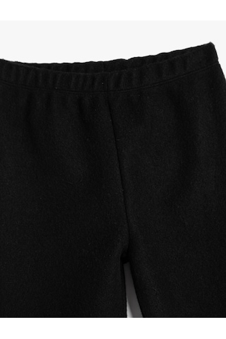 Koton Basic Fitilli Tayt Beli Lastikli Siyah 4wkg40240ak Siyah
