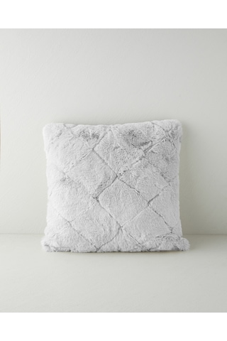 Soft Touch Rabbit Peluş Kırlent Kılıfı 45x45 Cm Gri