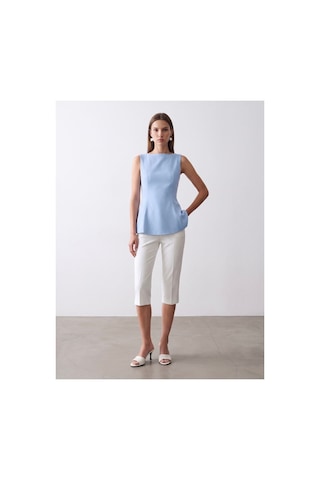 Dilvin 50281 Peplum Top-açık Mavi-16456