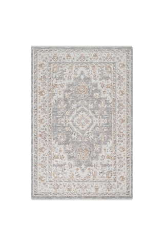 Cool Halı Belina Krem Gri Etnik Desen Vintage Halı Klasik Dokuma Bukle Ev Oturma Odası Salon Halısı