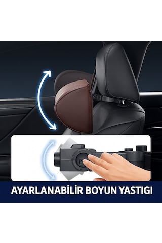 Polham Ayarlanabilir Ergonomik Boyun Ve Baş Desteği Yastık / Konforlu Sürüş, Maksimum Destek, Universal Siyah
