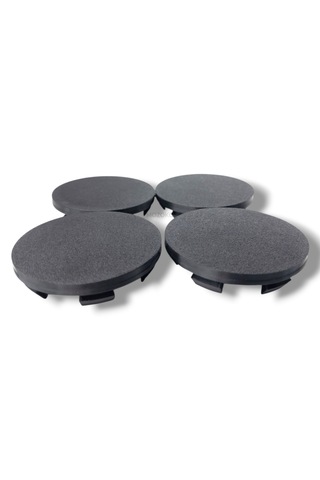 4'lü Set 75 Mm Dış Çap 70 Mm İç Çap Siyah Logosuz Jant Göbeği Kapağı