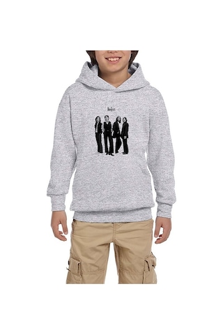 Zepplin Giyim The Beatles Grup Gri Çocuk Kapşonlu Sweatshirt Gri
