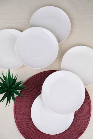 Tabak Evi Porselen Chic Servis Tabağı 24,50cm 6 Lı Krom