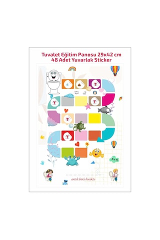 Eğlenceli Ve Eğitici Tuvalet Eğitimi Sticker Panosu 29x42cm Pcv K