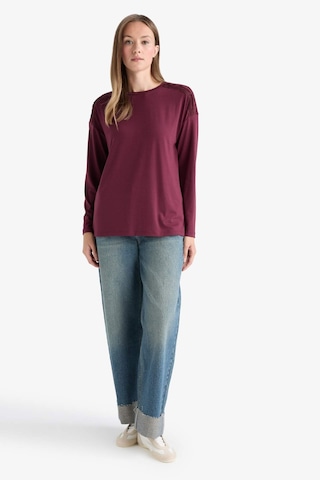 Defacto Regular Fit Bisiklet Yaka Uzun Kollu Tişört E9905ax25aubr115 Bordo