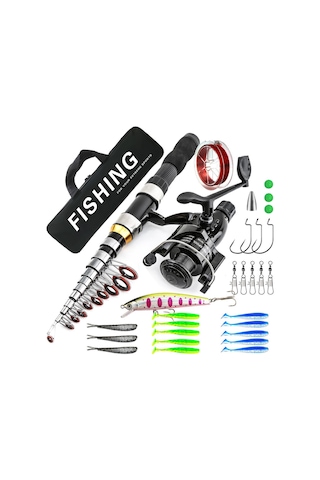 Valkyrie 1. Kalite Tam Takım Balık Olta Seti 2.3m Çantalı Aksesuarlı 10 Boğum Teleskopik Kamış Cb240 Motor